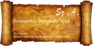 Szongoth Annamária névjegykártya