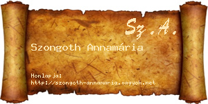 Szongoth Annamária névjegykártya