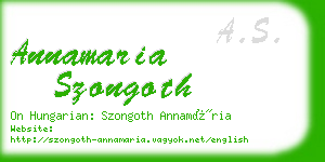 annamaria szongoth business card